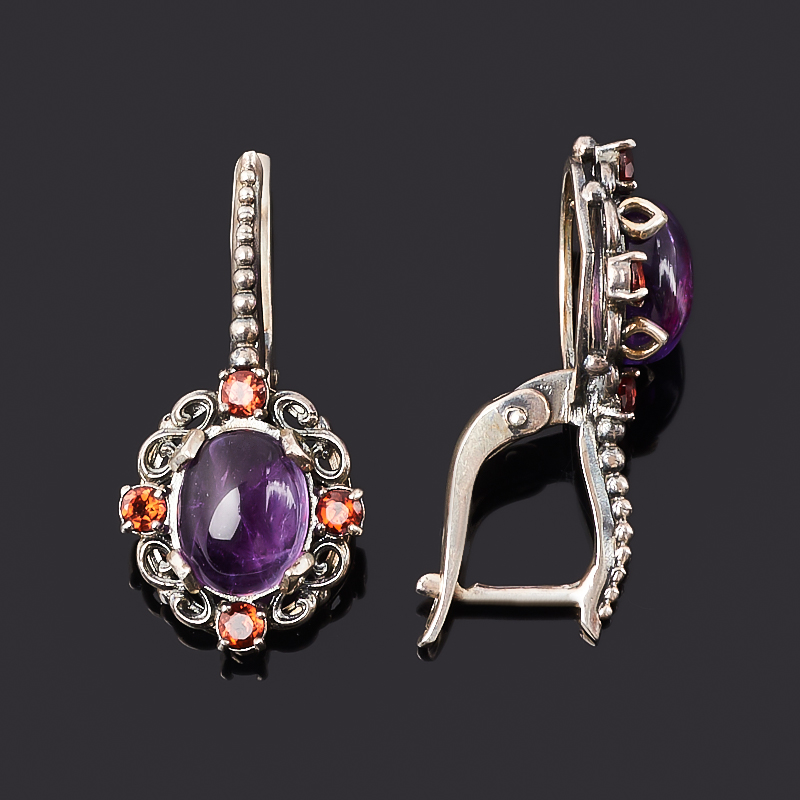Серьги аметист Бразилия (серебро 925 пр. оксидир.)