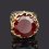 Кольцо гранат гессонит Нигерия (серебро 925 пр. позолота, родир. черн.) огранка размер 18,5