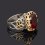 Кольцо гранат гессонит Нигерия (серебро 925 пр. позолота, родир. черн.) огранка размер 18,5