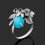 Кольцо бирюза Тибет (серебро 925 пр. оксидир.) размер 18