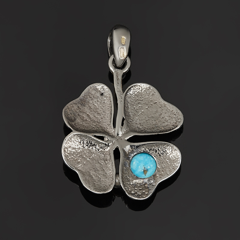 Кулон бирюза Тибет (серебро 925 пр. позолота, родир. черн.)