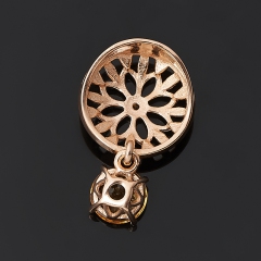 Кулон цитрин Бразилия (серебро 925 пр. позолота, родир. бел.) огранка