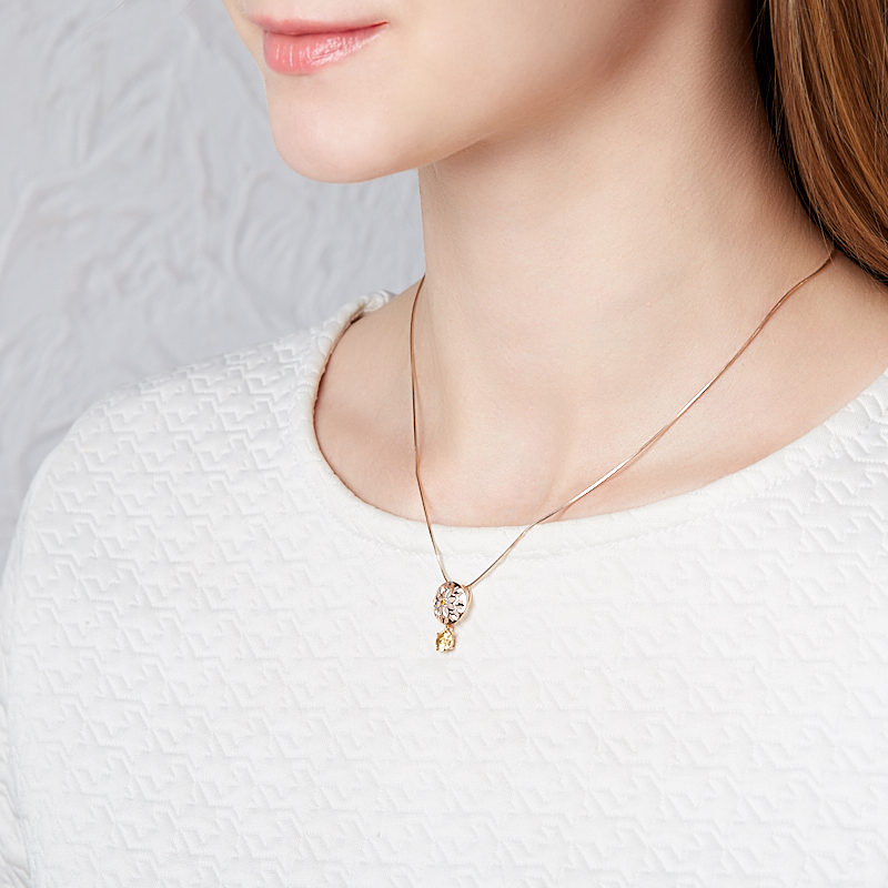 Кулон цитрин Бразилия (серебро 925 пр. позолота, родир. бел.) огранка