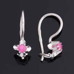 Серьги рубин Мьянма (серебро 925 пр. родир. бел.) огранка