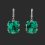 Серьги малахит (дублет) Конго (нейзильбер)