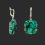 Серьги малахит (дублет) Конго (нейзильбер)