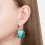 Серьги малахит (дублет) Конго (нейзильбер)