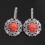 Серьги коралл красный Индонезия (серебро 925 пр. оксидир.)