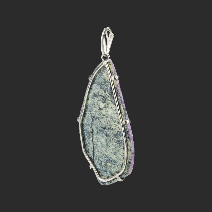 Кулон чароит (дублет) Россия (нейзильбер) 7,5&nbsp;см