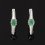 Серьги изумруд Колумбия (серебро 925 пр. родир. бел.) огранка