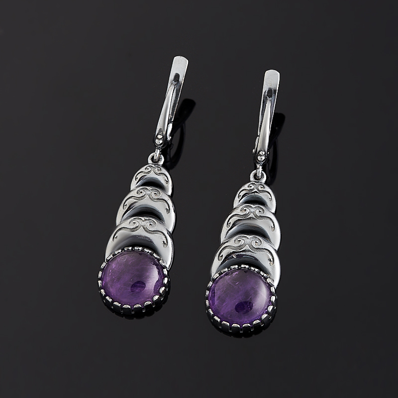 Серьги аметист Бразилия (серебро 925 пр. оксидир.)