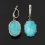 Серьги амазонит Перу (серебро 925 пр.)