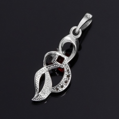 Кулон гранат альмандин Индия (серебро 925 пр.) огранка