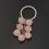 Брелок розовый кварц Мадагаскар (сталь хир.) 4 см