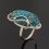 Кольцо хризоколла (дублет) Россия (нейзильбер) размер 18