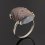 Кольцо агат серый Ботсвана (нейзильбер) размер 18