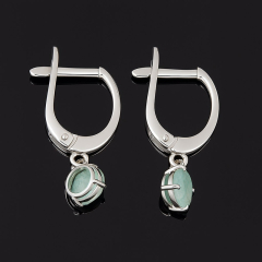 Серьги изумруд Колумбия огранка (серебро 925 пр. родир. бел.)