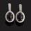 Серьги агат черный Бразилия (серебро 925 пр. родир. бел.)