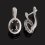 Серьги агат черный Бразилия (серебро 925 пр. родир. бел.)