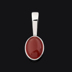 Кулон сердолик Ботсвана (серебро 925 пр. родир. бел.) овал