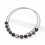 Бусы обсидиан серебристый Мексика (колье) 12 мм (регулируемый) (биж. сплав, силикон)