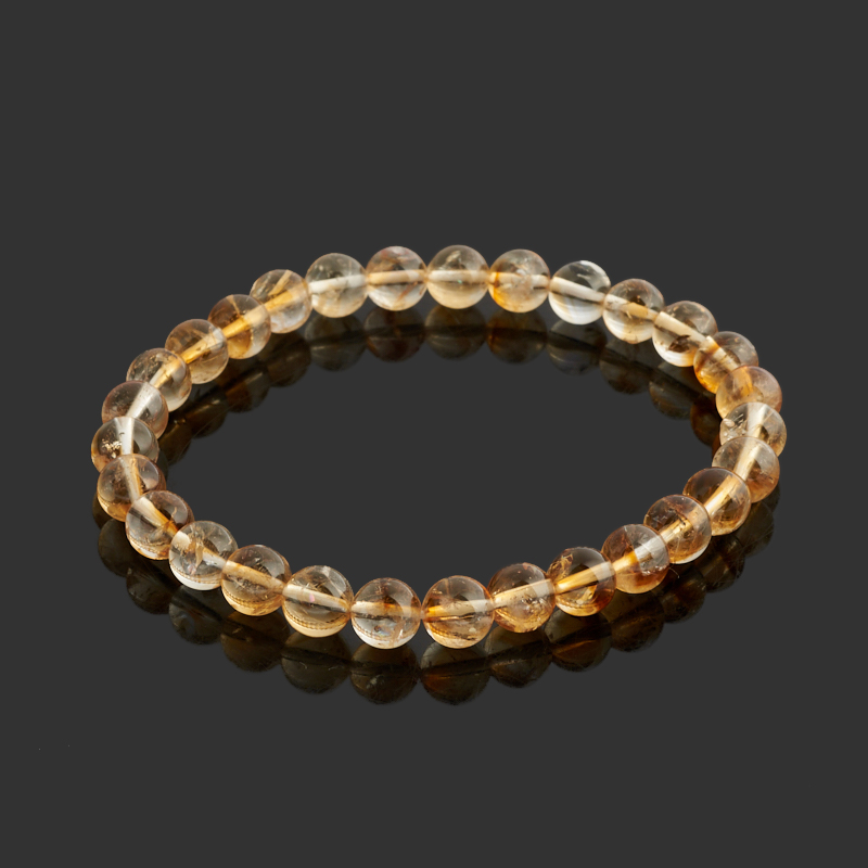 Браслет цитрин Бразилия 6 мм 17 см
