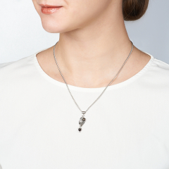 Кулон жемчуг черный Гонконг (сталь хир.) 3,5 см