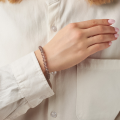 Браслет агат серый Ботсвана 6 мм 17 см