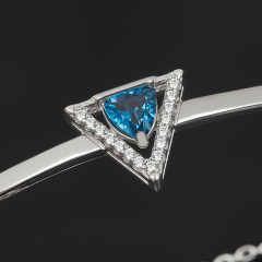 Браслет топаз лондон Бразилия огранка 18 см (+5 см) (серебро 925 пр. родир. бел.)