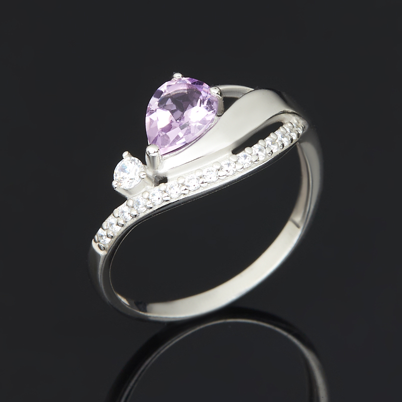 Кольцо аметист Бразилия (серебро 925 пр. родир. бел.) огранка размер 18