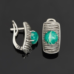 Серьги амазонит Россия (серебро 925 пр. оксидир.)