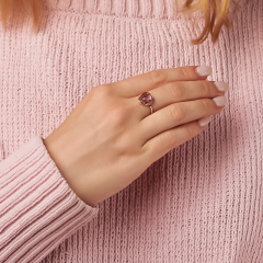 Кольцо аметист Бразилия (серебро 925 пр. позолота) размер 17,5