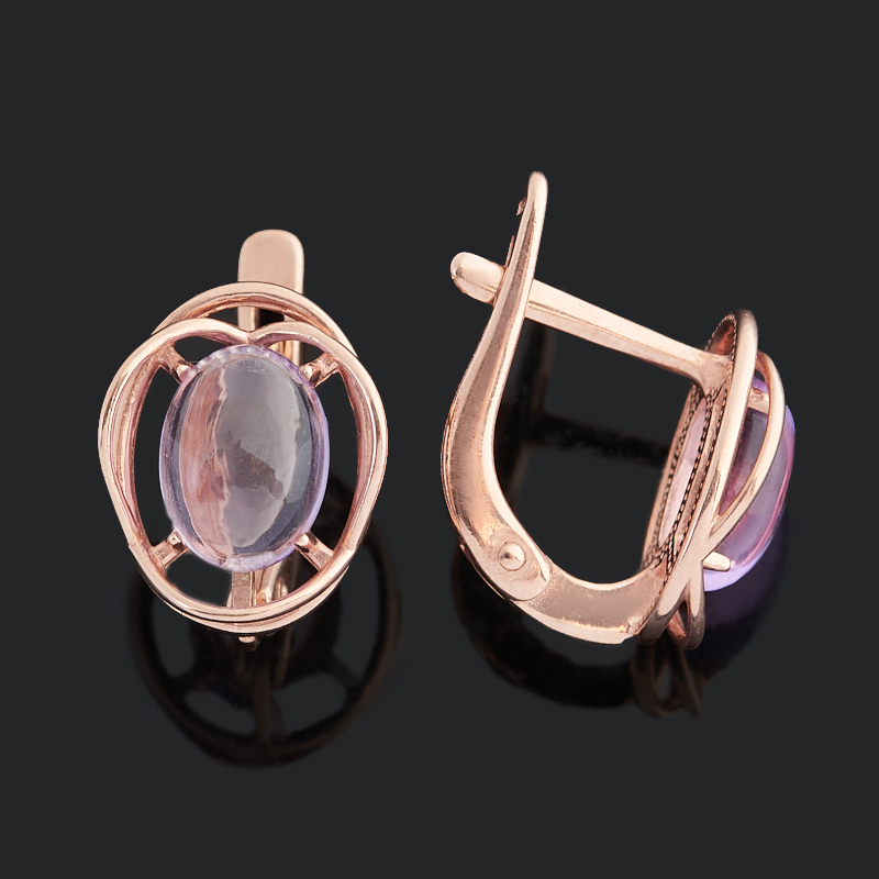 Серьги аметист Бразилия (серебро 925 пр. позолота)