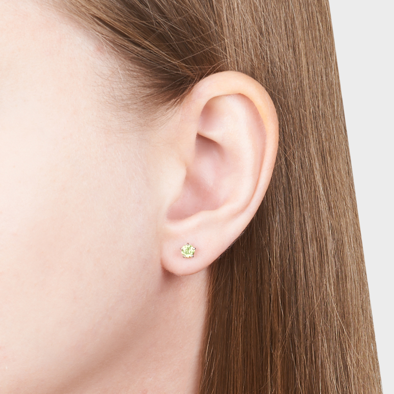 Серьги хризолит США (серебро 925 пр. родир. бел.) огранка