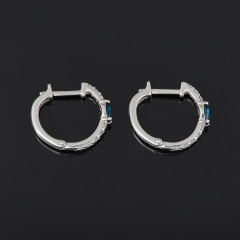 Серьги топаз лондон Бразилия (серебро 925 пр. родир. бел.) огранка