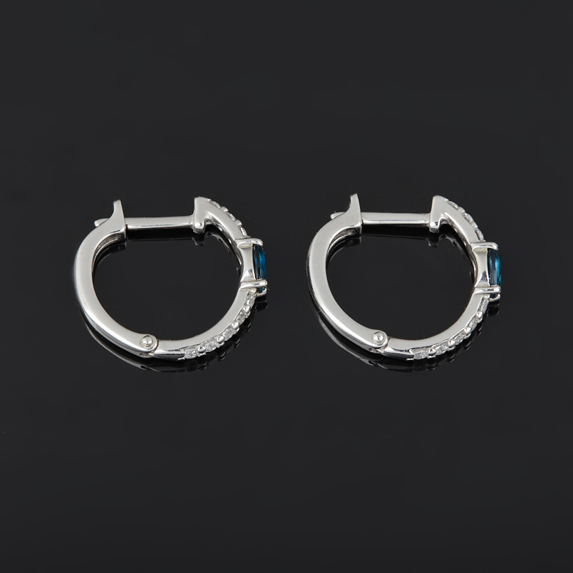 Серьги топаз лондон Бразилия (серебро 925 пр. родир. бел.) огранка