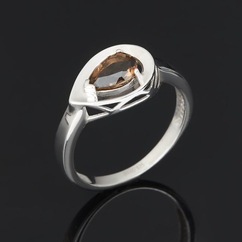 Кольцо раухтопаз Бразилия (серебро 925 пр. родир. бел.) огранка размер 17,5