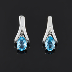 Серьги топаз swiss Бразилия (серебро 925 пр. родир. бел.) огранка