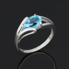 Кольцо топаз swiss Бразилия (серебро 925 пр. родир. бел.) огранка размер 17
