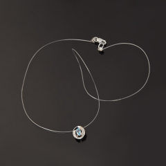 Колье топаз swiss Бразилия (серебро 925 пр. родир. бел.) огранка 40 см