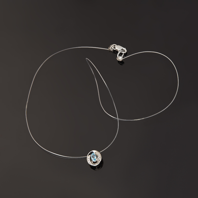 Колье топаз swiss Бразилия (серебро 925 пр. родир. бел.) огранка 40 см