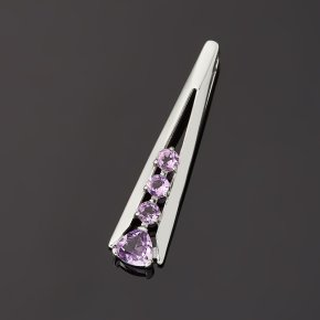 Кулон аметист Бразилия (серебро 925 пр. родир. бел.) огранка