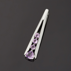 Кулон аметист Бразилия (серебро 925 пр. родир. бел.) огранка