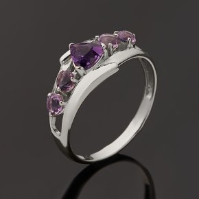 Кольцо аметист Бразилия (серебро 925 пр. родир. бел.) огранка размер 17,5