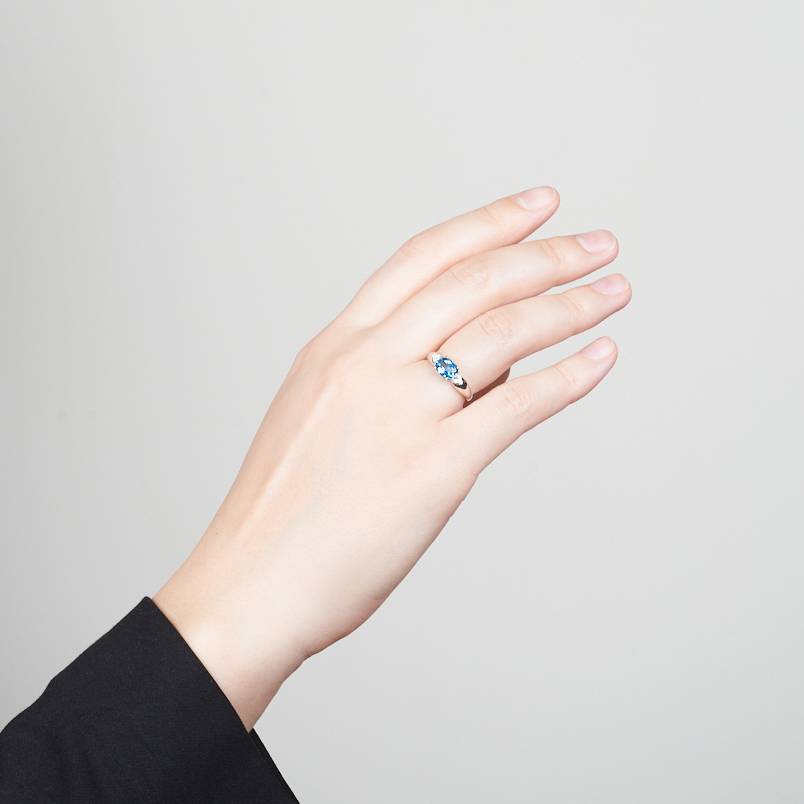 Кольцо топаз swiss Бразилия (серебро 925 пр. родир. бел.) огранка размер 17,5