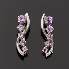 Серьги аметист Бразилия (серебро 925 пр. родир. бел.) огранка