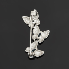 Брошь топаз лондон Бразилия (серебро 925 пр. родир. бел.) огранка