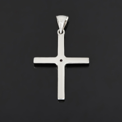 Кулон рубин Мьянма (серебро 925 пр. родир. бел.) крест огранка