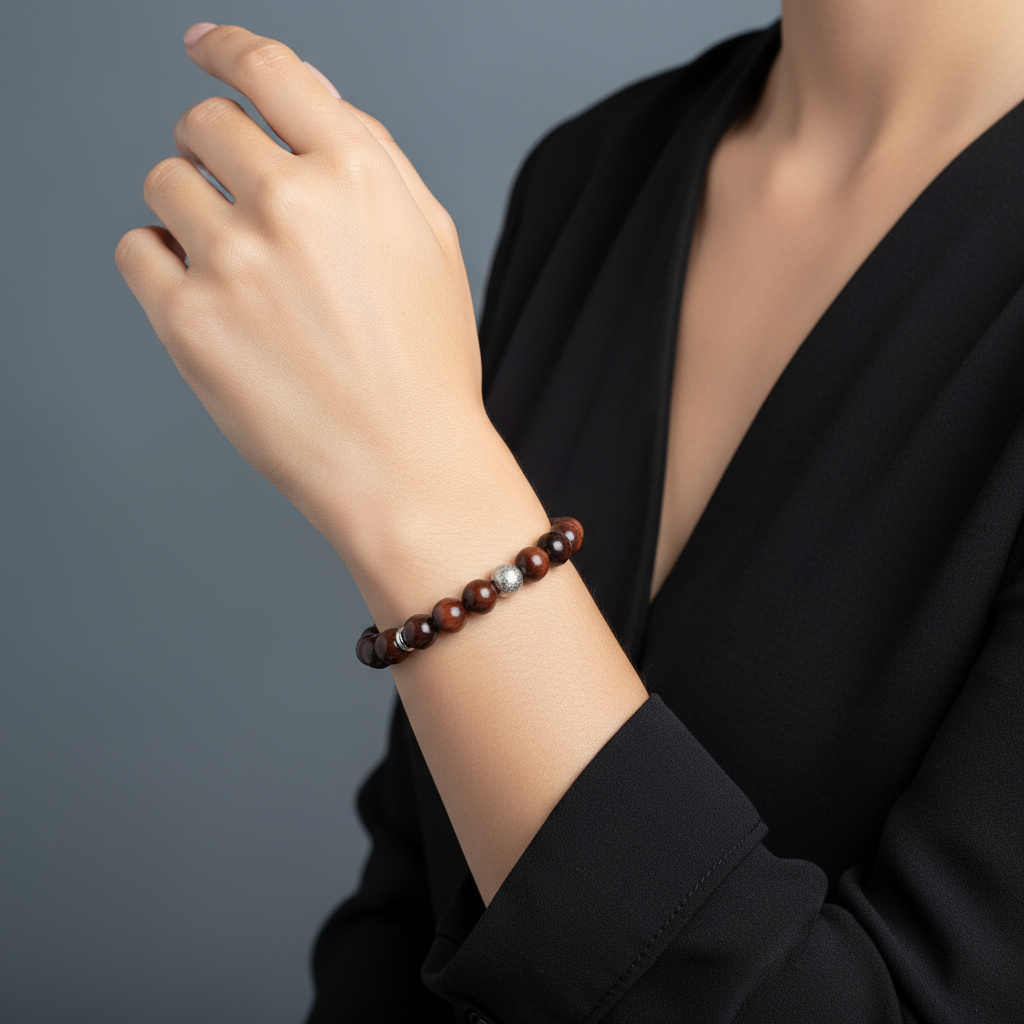 Браслет бычий глаз ЮАР (сталь хир.) 8 мм 17 см