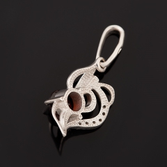 Кулон гранат альмандин Индия (серебро 925 пр. родир. бел.) огранка